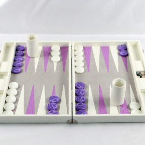 Bảng backgammon được thiết kế mới 2025 lấy cảm hứng từ màu sắc kem của da thuần chay có hoa văn đà điểu - Product Image 1