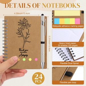 Cuaderno de bobina personalizado A6 Memo Notebook Memo Sticker Juego de colores Insertar bolígrafo Papelería Etiqueta de conveniencia - Product Image 5