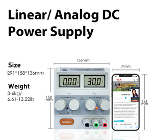 HY3005D DC Power Supply 110V/ 220V <strong>Input</strong> High Precision Two <strong>3</strong> 1/2 Digit LCD <strong>Multiple</strong> Protection <strong>Output</strong> Switch PC Quick Charge - Product Image 3
