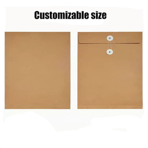 Mini-Schmuck verpackung Benutzer definierte schwarzbraune Kraftpapier-Umschlag knopfs chnur Glänzende Laminierung UV-Beschichtung Lackier ordner