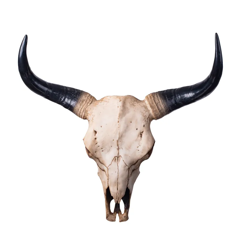 Big Wholesale Bull Head Harz Kuh Schädel hängen Stammes skulptur Home Decor