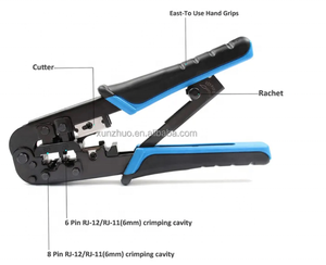Multi-Functional Plier <strong>EZ</strong> Cat5e Cat6 Cat7 Ethernet Cut and Wire Stripper Pass Through <strong>Network</strong> Cable RJ45 Connector Crimping Tool - Product Image 3