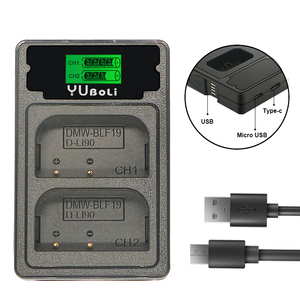 YUBOLi จอ LCD DMW-BLF19 DMWBLF19 D-LI90,ที่ชาร์จคู่สำหรับ Panasonic Lumix DLI90 GH3 GH4 GH5 DMC-GH3 DMC-GH4 DMC-GH5 - Product Image 1