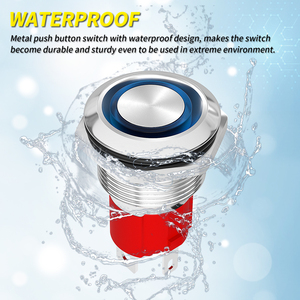 19mm Waterproof Metal LED <strong>Push</strong> <strong>Button</strong> <strong>Switch</strong> 4Pin Latching ON/OFF for Car Marine Lighting Featuring 1NO1NC <strong>Switch</strong> Combination - Product Image 3