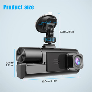Live Stream Front Rear and Inside <strong>Car</strong> Dash Cam 1080P <strong>HD</strong> Vehicle DVR for Park 24H <strong>Car</strong> Black Box - Product Image 2
