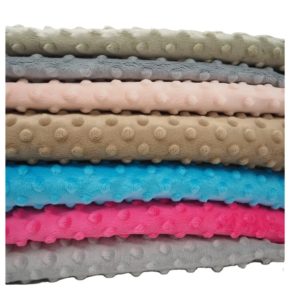 Oeko-tex сертификация, супермягкая полиэтиленовая тисненая детская ткань, одеяло из плюшевой ткани с пузырьками в Минки и горошек