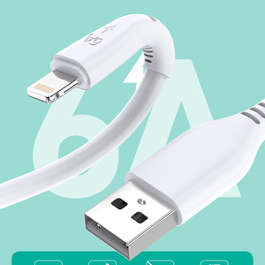 สายดาต้าชาร์จ6A เร็วมากพร้อมแจ็กเก็ต TPE USB Type-C สำหรับโทรศัพท์แอปเปิ้ลและแอนดรอยด์3A ฟังก์ชั่นชาร์จเร็ว - Product Image 3