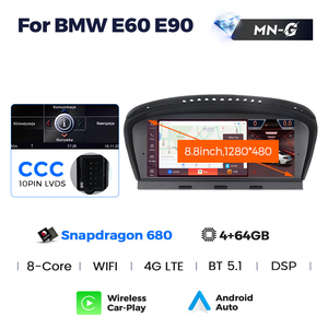 Navifly Snapdragon680 Mais Novo Sistema <span class=keywords><strong>Android</strong></span> 1280*480P 8 + 256GB Reprodutor Multimídia Carro para BMW Série 5 E60 CCC Sistema CIC