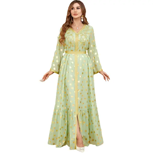 فستان المرأة الشرق الأوسط دبي غلوري, عباءة للكبار ، قفطان ، مطبوع ، طويل ، فستان إسلامي