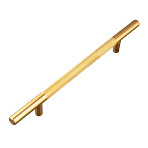 Altın tırtıl kolu yuvarlak tüp alüminyum alaşımlı profil basit lüks dolap kapı topuzu ve mutfak dolap Dresser için kolu - Product Image 1