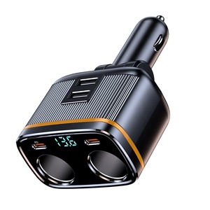 C27汽车充电器2插座点烟器分路器适配器145瓦双USB C 12V/24V 45W PD快速充电发光二极管电压显示器 - Product Image 6