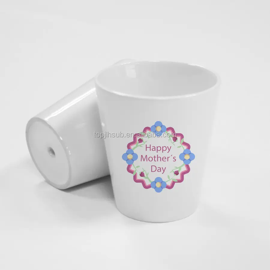 Opjlh-maceta de cerámica eramic de 12oz con diseño de logotipo personalizado, macetas de flores de cerámica en blanco de sublimación