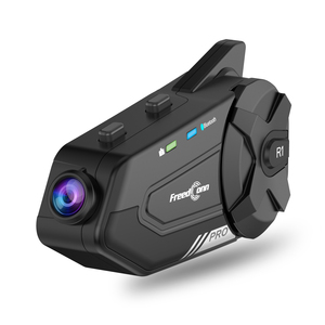 Freedconn-auriculares inalámbricos R1 Pro para casco de motocicleta, sistema de intercomunicación de grupo con cámara de gran angular incorporada 2K - Product Image 1