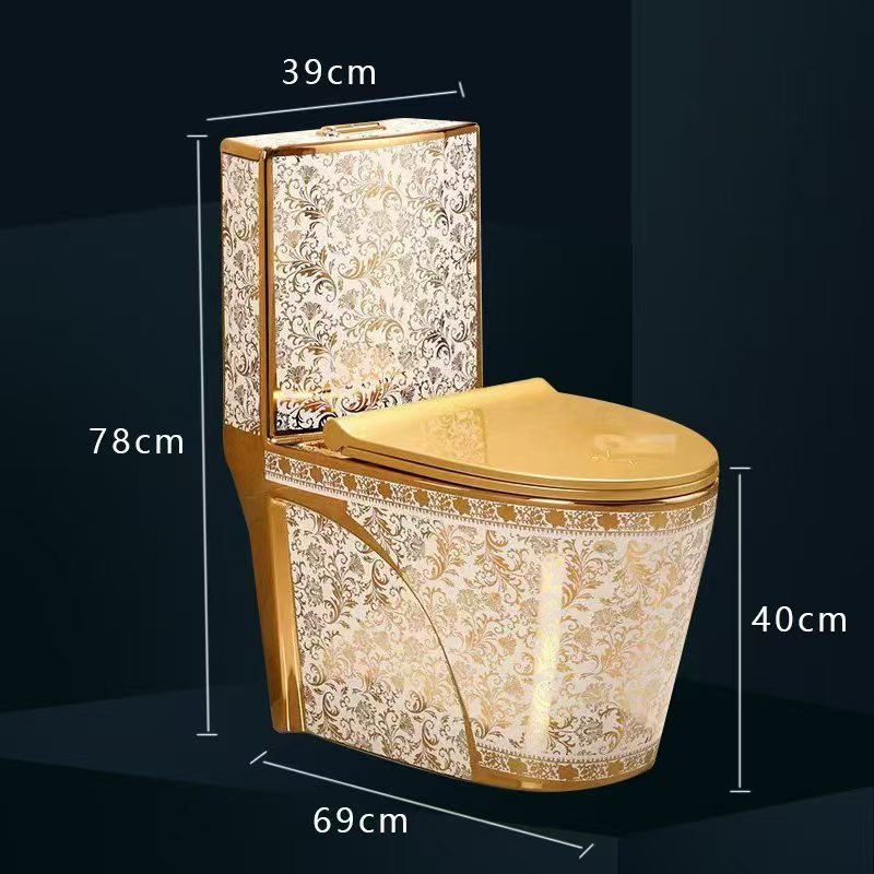 Base blanche modèle B avec toilettes florales dorées - Distance entre les trous de 300 mm