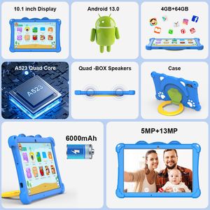 Tablet infantil Android 13.0 WlFl para crianças, máquina de leitura educacional para crianças, novo, 2024 10.1 polegadas, 4GB + 64GB