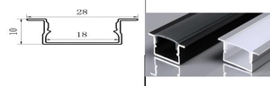<strong>MEIJIA</strong> 28*10mm Recessed Mounted Aluminum <strong>LED</strong> Channel Track for Ceiling Wall Plasterboard Lighting T Shape <strong>LED</strong> Profile Light - Product Image 2