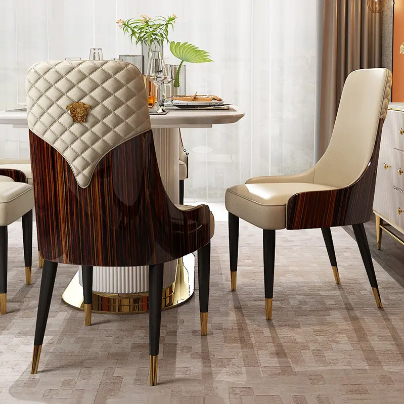 Роскошный обеденный стул из массива дерева, высококачественный современный простой бытовой стул, для отдыха, гостиницы, зала, виллы, клуба, стул с высокой спинкой