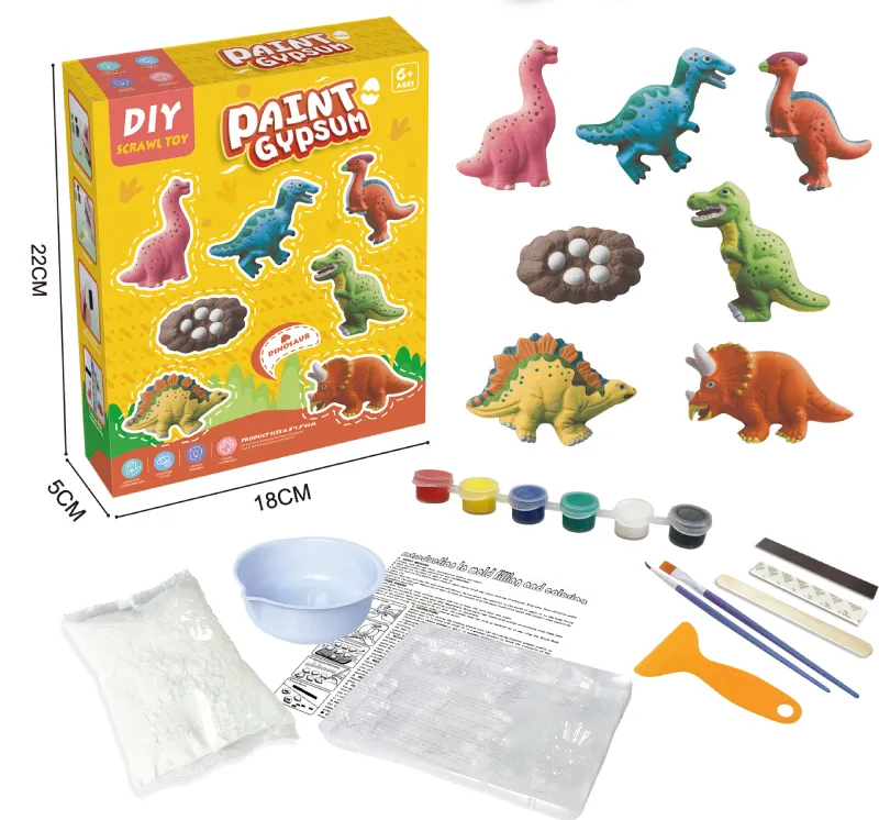 Moldes de yeso 3D personalizados, Juego de dibujo de yeso de Color para niños, Pinta tu propio espacio, dinosaurios, Kit de manualidades navideñas, juguetes creativos