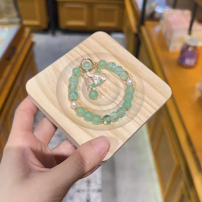 17-04 Perlas de doble ortografía Perro Gui de jade verde