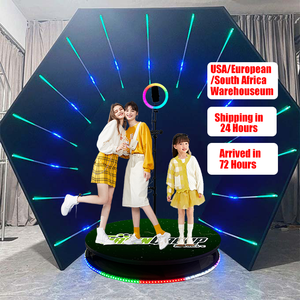 Taşınabilir Selfie Photobooth 360 fotoğraf kabini muhafazası zemin cam şeffaf fotoğraf standında 360 Video standında makinesi 100Cm - Product Image 1