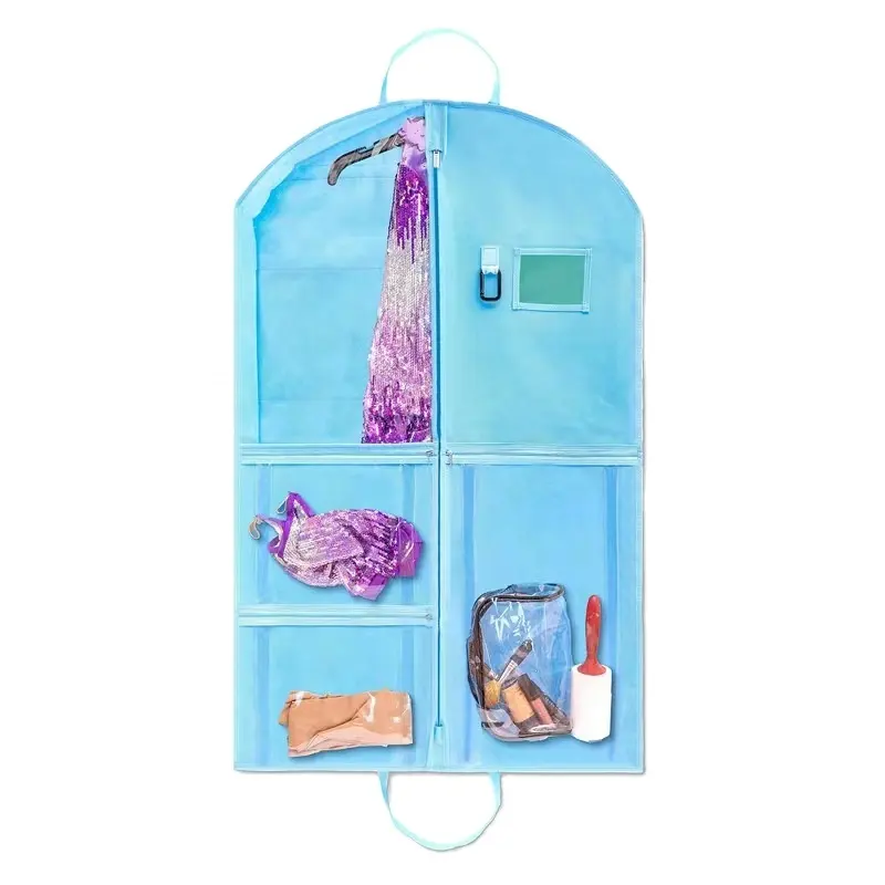 Klare PVC Kinder Kleider säcke zum Aufhängen von Tanz kleid Kleidung Lagerung Kleider sack Staub Cheer Cover mit Taschen organisator