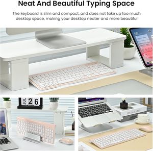 Cimetech Pink Slient Typing Ultra-Thin Sleek Design 2.4GHz <strong>Wireless</strong> Keyboard <strong>Mouse</strong> <strong>Combo</strong> for Home Office PC Laptops - Product Image 2