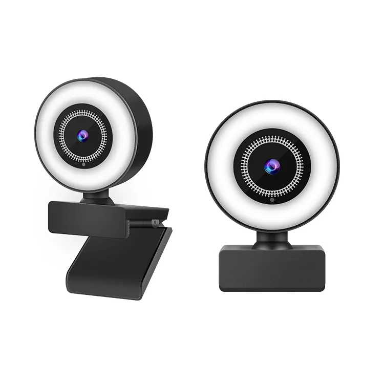 Webcam Ingebouwde Ringlamp Conferentie Videocomputer Full Hd Webcamera Met Ruisonderdrukkende Microfoons 720P 1080P 2K Usb-Cmos