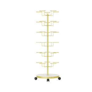 6-Tier 30 cappello girevole espositore albero portabagagli espositori portatili con ruote cappello girevole espositore - Product Image 6