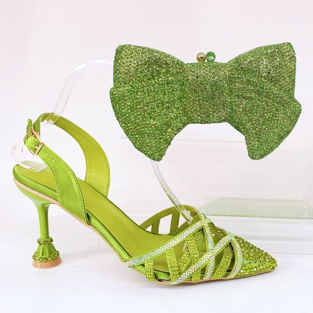 olive green shoes and bag