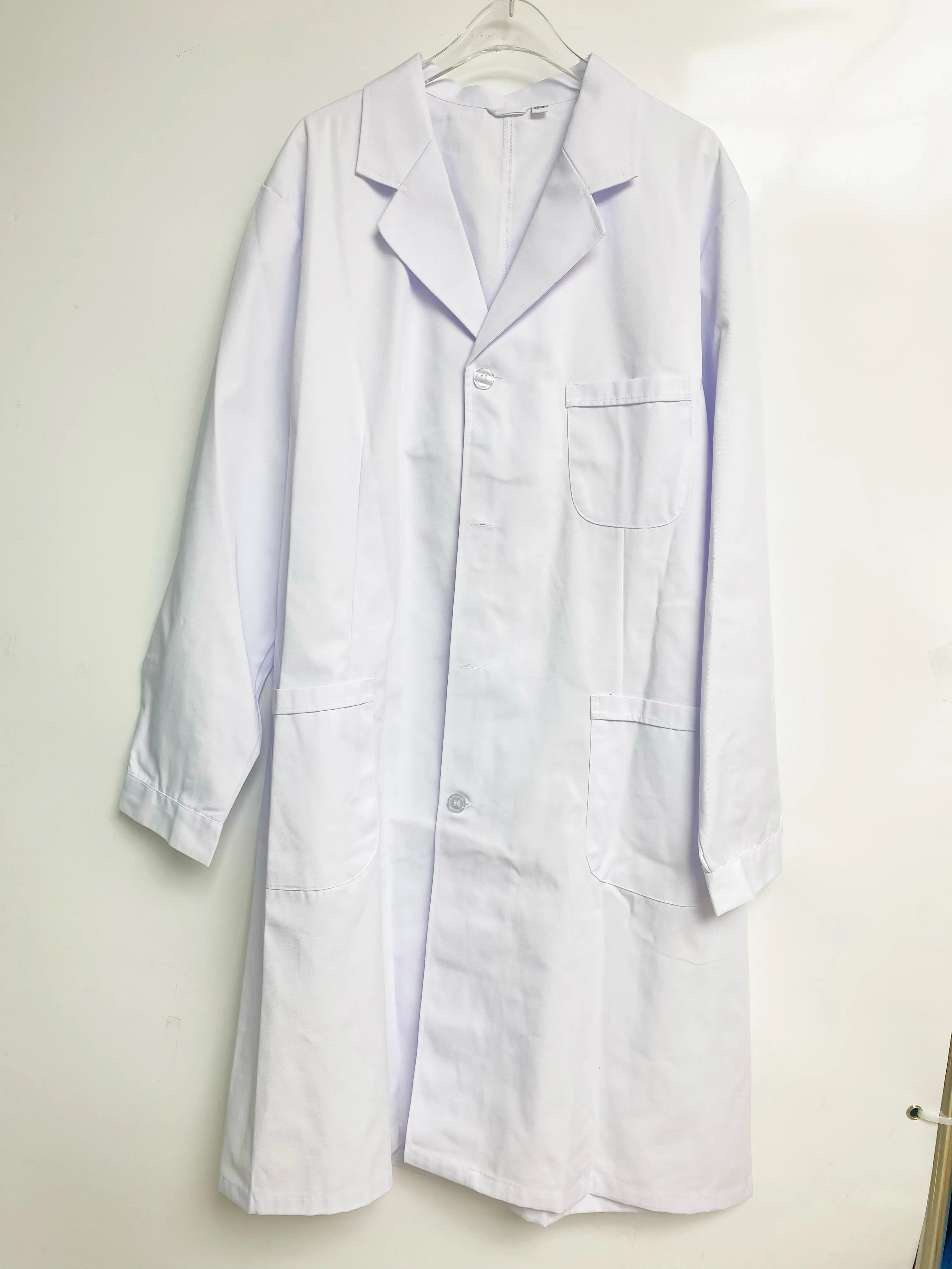 Top de enfermeira para mulheres, uniforme hospitalar de algodão poliéster branco, vestido branco para enfermagem