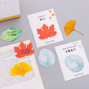 28 Tờ Lá Rơi <span class=keywords><strong>Maple</strong></span> Ginkgo Lá Ghi Chú Lịch Trình Tự Dính Ghi Nhớ Pad Ghi Chú Dính Bookmark Kế Hoạch Dán - Product Image 4