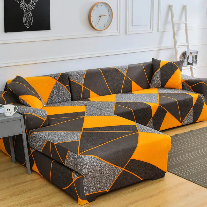 Housse extensible pour canapé et fauteuil d'angle, pour 1/2/3/4 places, en Spandex, compatible avec canapé d'angle