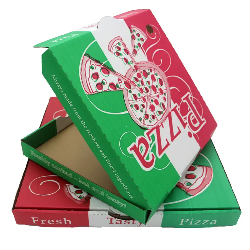 benutzer definierte gedruckte Größe Caja Para Pizza Design Karton schwarze Scheibe Karton Preis Wellpappe Pizza Box