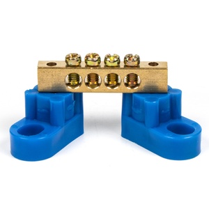 6*9 8*12 Barra colectora de latón azul puente de soporte fijo/ajustable Barra colectora de tierra 4/6/8/10/12 bloque de terminales de orificio - Product Image 3
