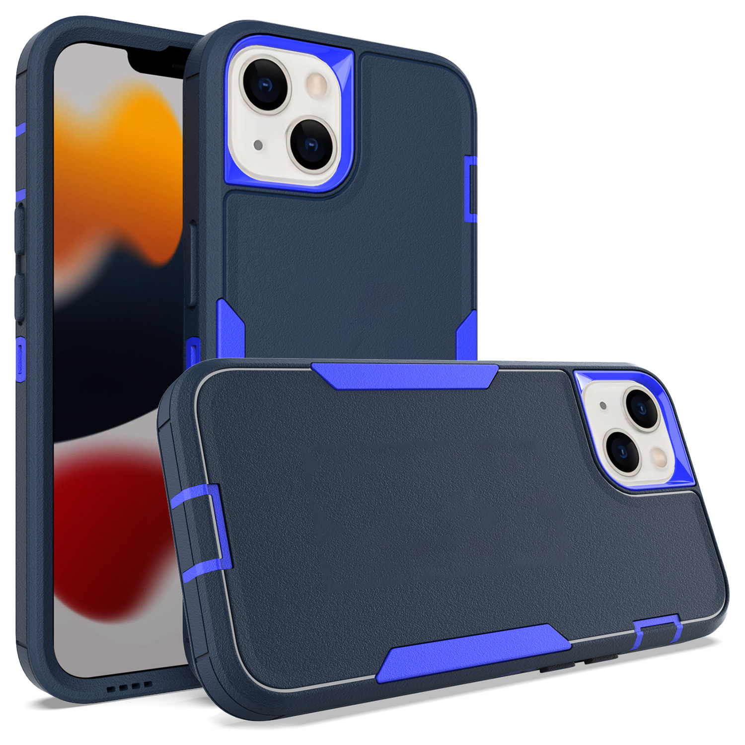Bleu royal + bleu foncé