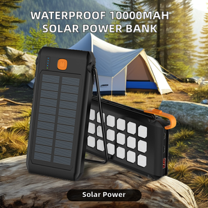 10000mAh Portable Solar Power Bank LED Display Wireless Waterproof ABS Material Type-C Micro USB QC <strong>Output</strong> Mobile <strong>Devices</strong> New