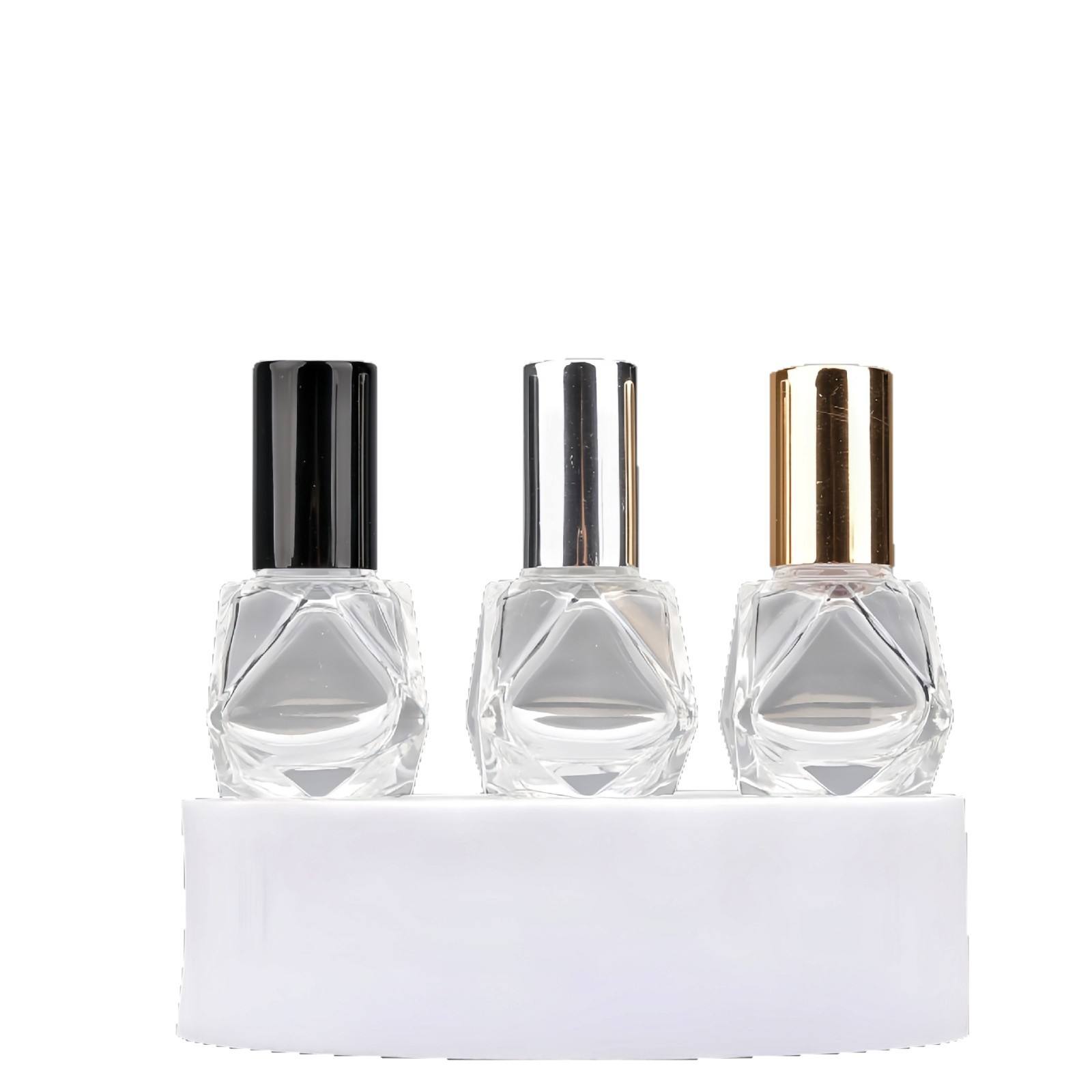 clear bottle with black lid