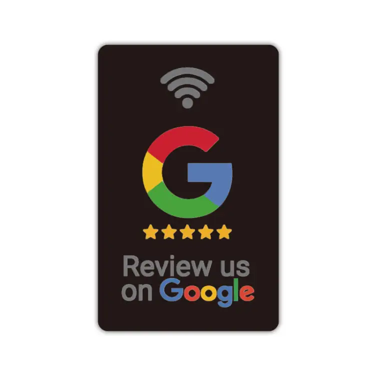 Cartão de revisão NFC com logotipo personalizado para telefones iOS e Android Frequência QR de 13,56 MHz ou cartão de torneira Aumentar opiniões do Google