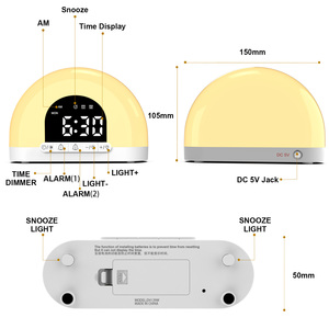 Đèn <span class=keywords><strong>LED</strong></span> thông minh báo thức điện tử mới với chức năng báo thức bình minh LUMINOVA dành cho trẻ em & người lớn, sử dụng trong phòng khách & văn phòng - Product Image 4