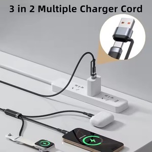 用于Iwatch充电器的3合2 USB C多充电线，用于电话2025的60w旅行多快速充电线新设计 - Product Image 2