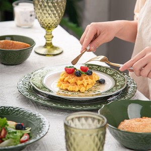 花のデザイン環境にやさしい食器セット-個性創造性の料理とボウルのプレゼンテーション - Product Image 4
