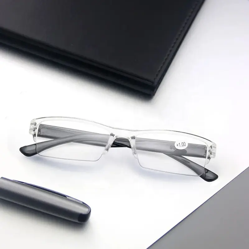 사용자 정의 투명 노안 안경 안티 블루 라이트 한 조각 돋보기 안경 디옵터 + 1.0 + 4.0
