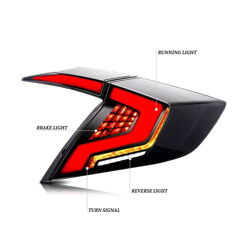 سيارة Zhengwo لهوندا سيفيك-Function ضوء خلفي مع إكسسوارات وامضة مصباح خلفي DRL بديل مخصص