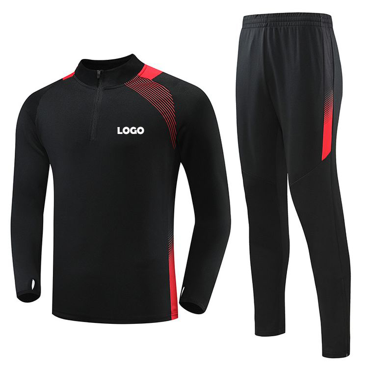 Conjunto de chándal de fútbol negro A negro
