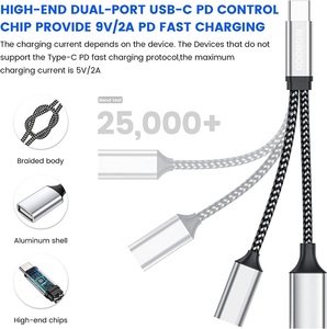 <strong>2</strong> <strong>in</strong> <strong>1</strong> Type C USB OTG Splitter Adapter 5A Fast Charging Pure Copper Mini Cable Photo USB Type-C for Printer &amp; Computer - Product Image 6