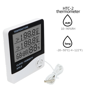 HTC-2 数字气压计温度计湿度计温度湿度计时钟，时间，双温度显示功能 - Product Image 2