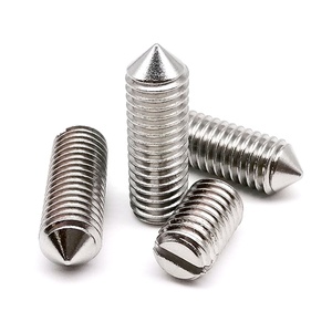 <strong>M1</strong>.6 M2 M2.5 M3 M4 M5 M6 M8 M10 A2-70 304 Stainless Steel GB71 Slotted Head Tapered End Cone Point Set <strong>Screw</strong> Headless Grub Bolt - Product Image 2