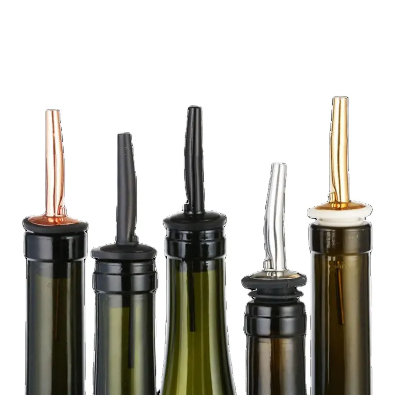 Vertedor de aceite de oliva de metal, vertedor de vino de acero para detener el goteo, vertedor de vino, aireador, vertedor para promociones de regalos