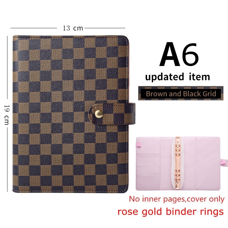 Raccoglitore A6 marrone + rosa + oro rosa