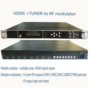 フレキシブルモジュールデジタルTVHDエンコーダーIsdbtモジュレーターFTA DVB-S2 DVB-C DVB-T ATSCISDBTチューナーからRFモジュレーター